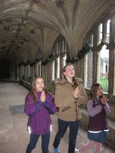 The girls in the Abbey . . . pretending to be nuns. :-)