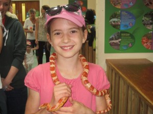 Aliyah does not have her mum's fear of snakes!
