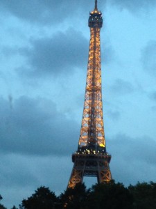 After a few days with our friends, we headed home via Paris.  Our main destination was playmobil land but on a whim we decided to drive into central Paris and see a few sights.  Here is the Eiffel Tower (view from the car window!)